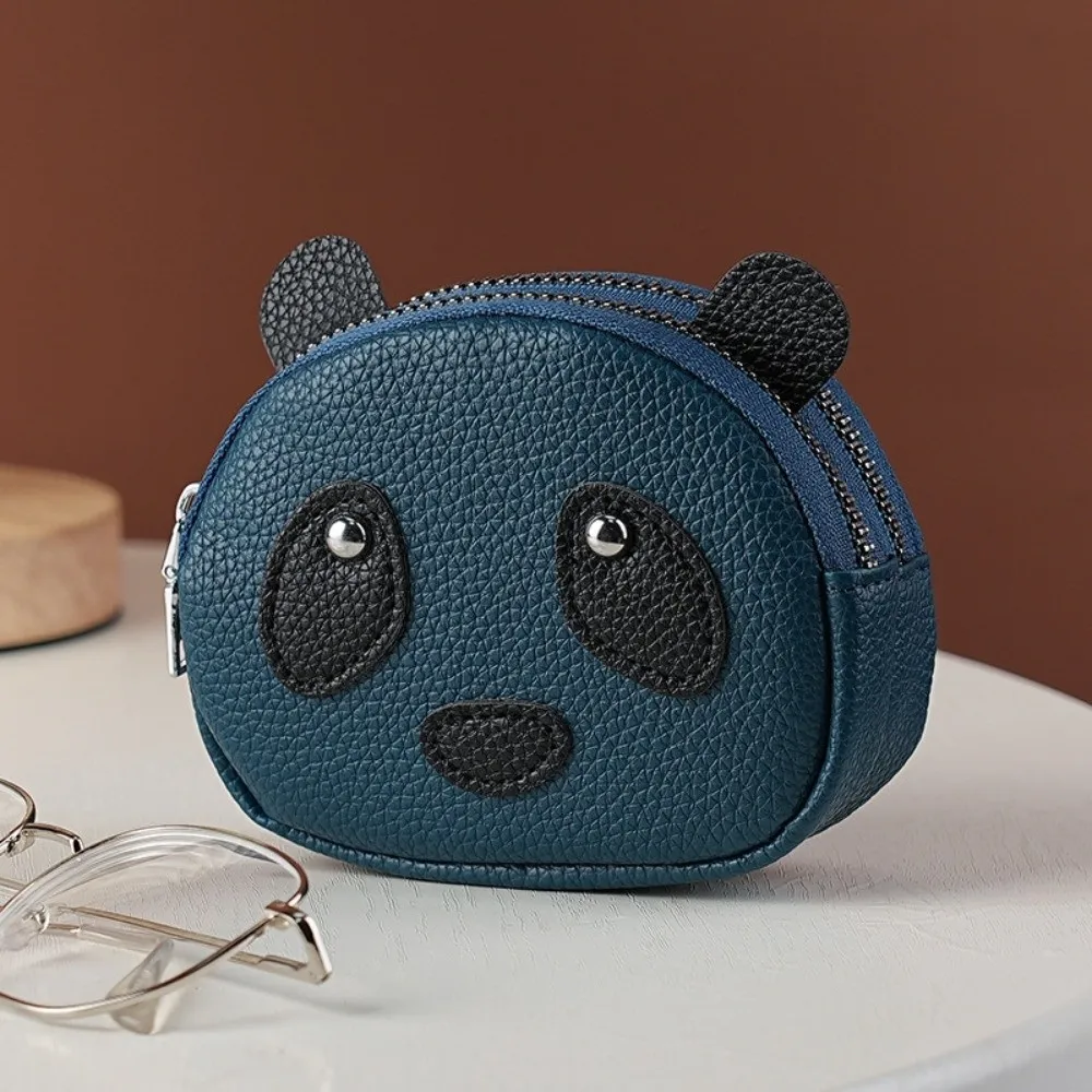 New Creative Panda Shape Double Layer Coin Purse for Women Portable Key Bag Multifunctional Zipper Wallet Storage Card Holder