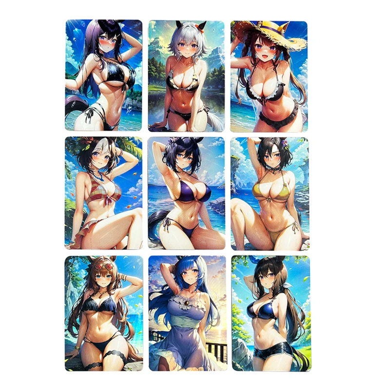 

Diy Self Made 9Pcs/set Goddess Story Swimwear Pretty Derby Kawaii Collection Card Refraction Color Flash Anime Cards Gift Toys