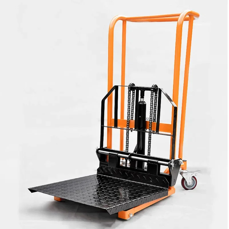 Hand Lift Small Micro Forklift Household Elevated Stacker Truck Hydraulic Transport Truck Stacker Truck