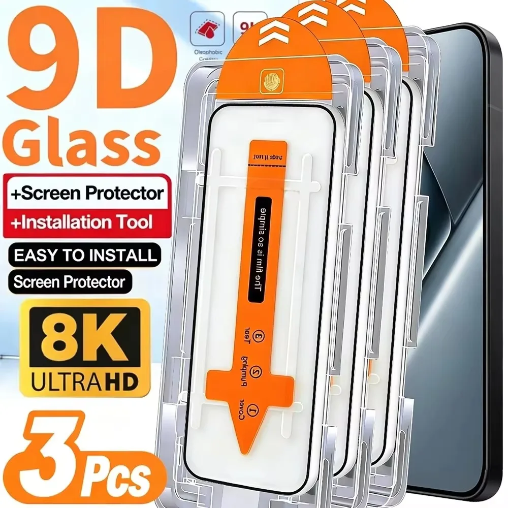 1-3PCS Dust Free Box Tempered Glass For Samsung A37 A26 A57 A36 A17 A56 A16 A07 S26 Ultra S25 S24 Full Cover Screen Protector