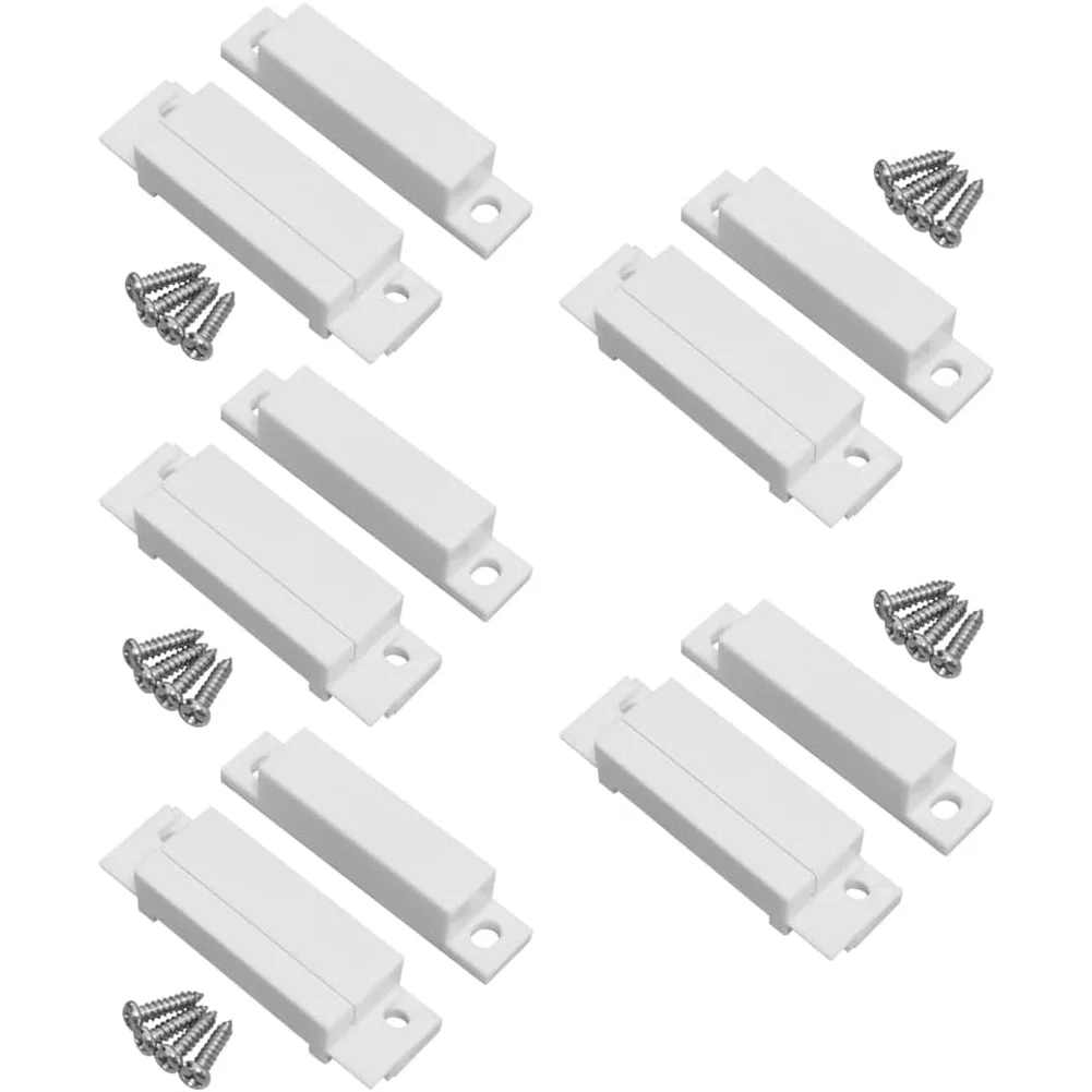 5Pack Wired Door Magnetic Sensor Switch ABS Normally Open Closed For Wooden Home Security Alarm System For Access Control Parts