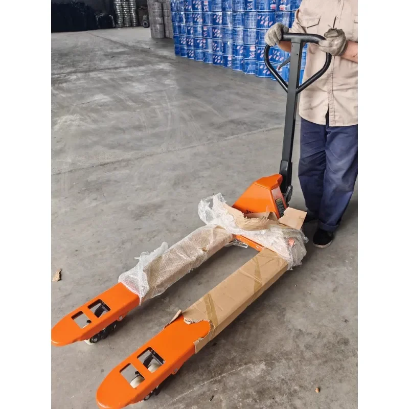 PeiqiForklift ناقل هيدروليكي يدوي 2/3/5 طن مستودع الأرض الثور رافعة البليت رافعة شوكية اليد دفع وسحب مقطورة الرفع #6