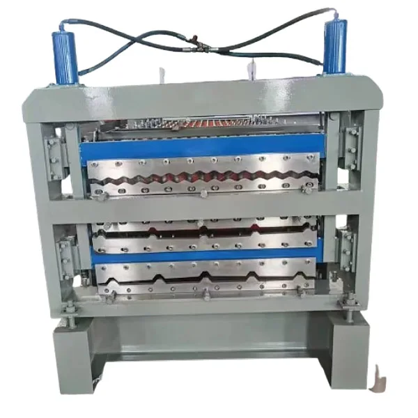 Macchina per la produzione di lamiere di zinco portatili per lamiere standard Macchina per la produzione di piastrelle per lamiere di tetto a tre strati Macchina per la formatura di rotoli di lamiere Ibr