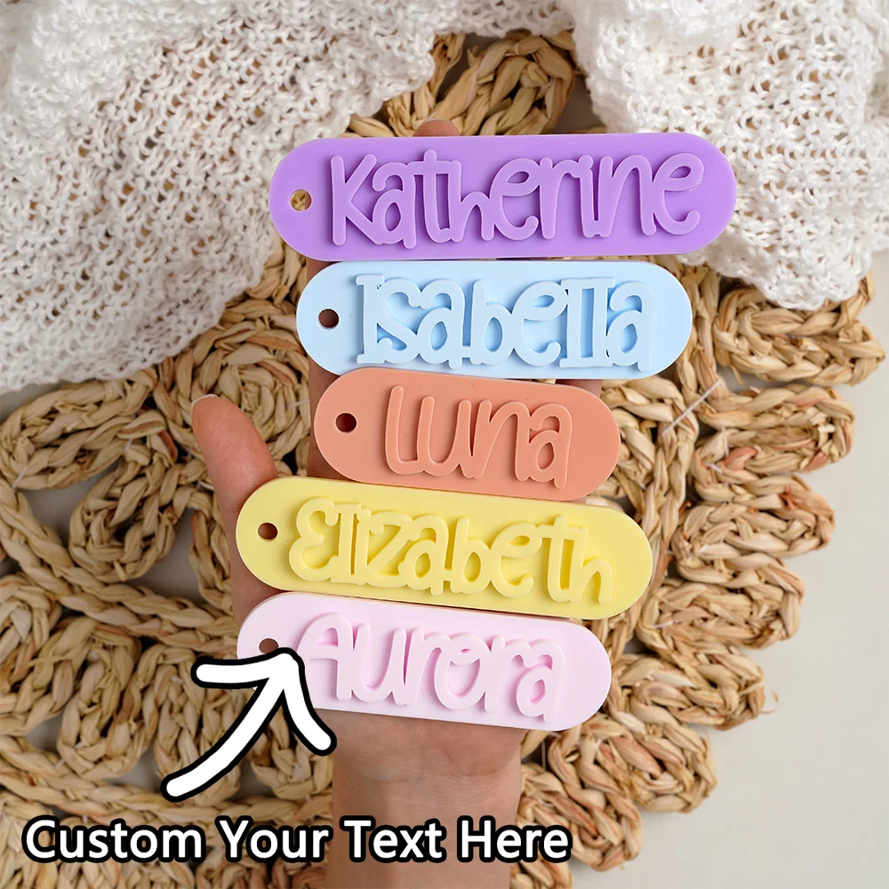 قطعة واحدة من سلسلة مفاتيح PMMA المخصصة - اسم محفور شخصي، تصميم بيضاوي، DIY، منقوش بالليزر، ملحق مثالي للاستخدام اليومي وهدية لطيفة