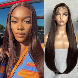 X-TRESS Highlight Color Synthetic Wigs with Baby Hair Long Straight Layered 13X6 Free Part Lace Frontal Wig for Women Daily Use