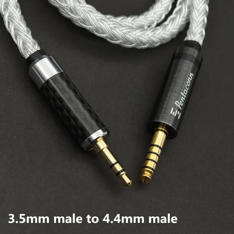 HIFI OCC Blanche 5N Silver 6.35/3.5/2.5/4.4mm Balanced/stereo ear playback recording adapter Cable 2.5 Balanced Recording cable