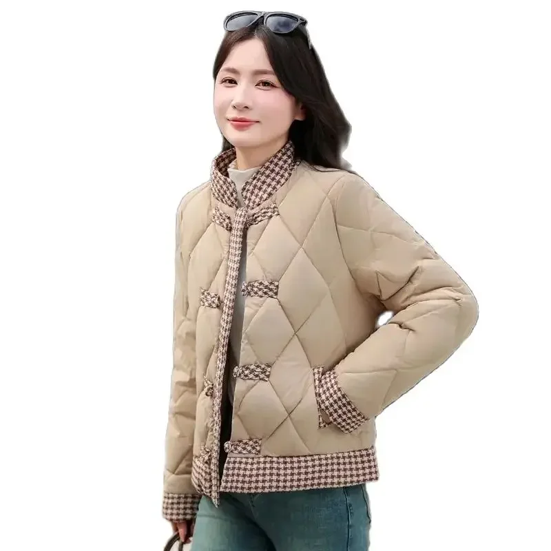 ポップ綿パッド入りの女性パッド入りダウン綿パッド入りジャケット秋冬新中国風のファッションダイヤモンドルーズコートパッド入りジャッケ