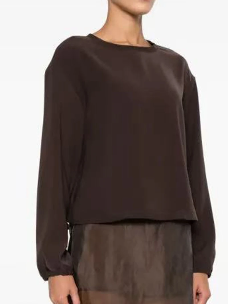 Women's sweatshirt for spring and summer 2026 loose comfortable breathable casual round neck long sleeved thin sweatshirt