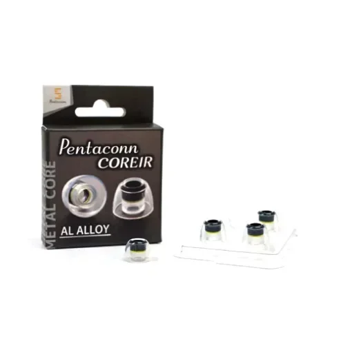 Pentaconn COREIR Al Alloy Al Eartips de alumínio para monitor intra-auricular IEM HiFi fone de ouvido 4 tamanhos