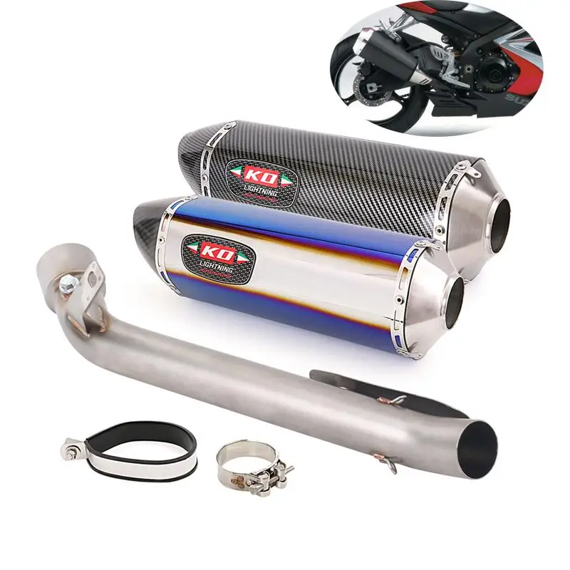 

Slip On For Suzuki GSX-R 1000 K7 K8 2007 2008 Motorcycle Exhaust Mid Link Pipe Muffler 420mm Stainless Steel Removable DB Killer