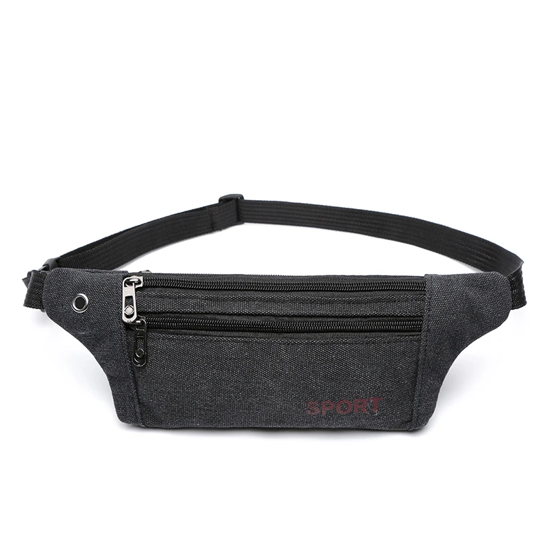 New Men Casual Durable Fanny Waist Pack Male Waist Bags Belt Canvas New Hip Bum Military Bags Pouch Three Zipper Pocket Belt Bag