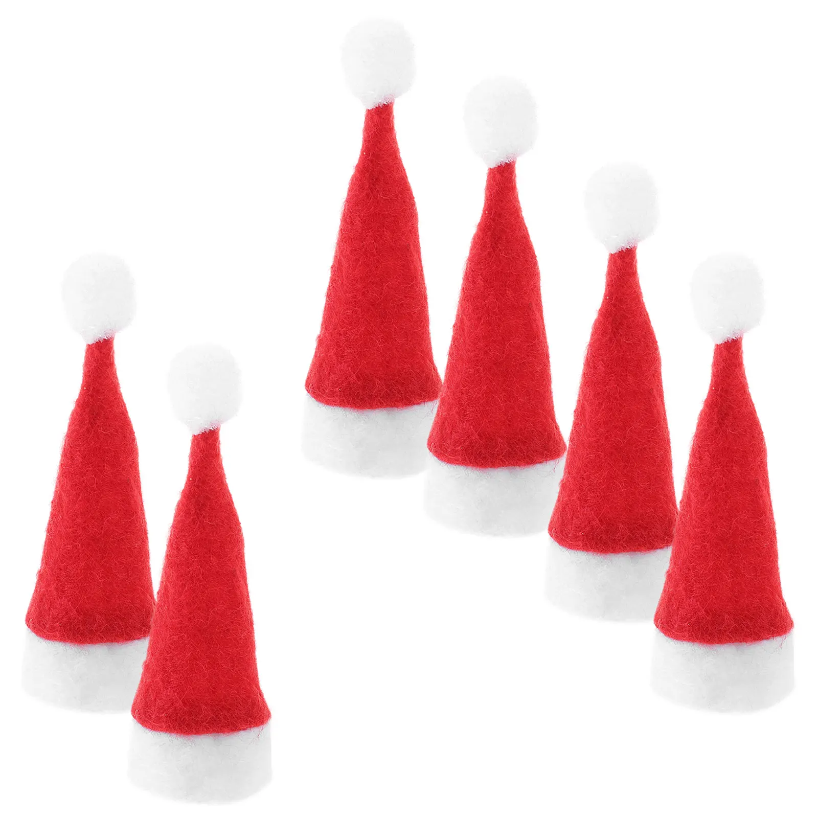 

6Pcs Christmas Lollipop Hats Nonwoven Mini Hats for Candy Adorable Festive Decorations Reusable Holiday Party Favors