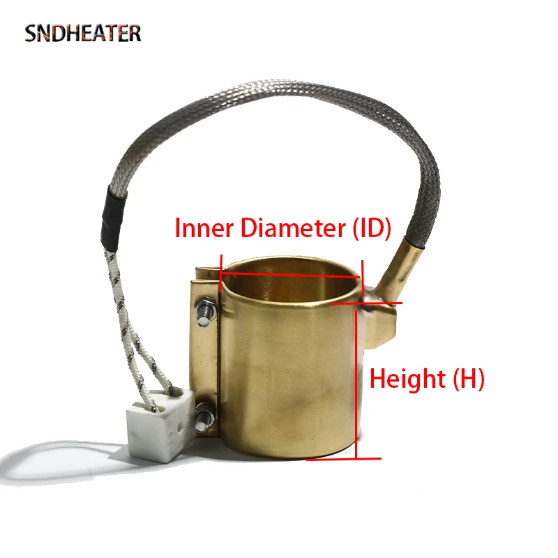 SNDHEATER Industrial Electric Copper Heating Coil 38x25-60mm 40x25-60mm Brass Heater Element 220V 120W 260W 300W for Granulator
