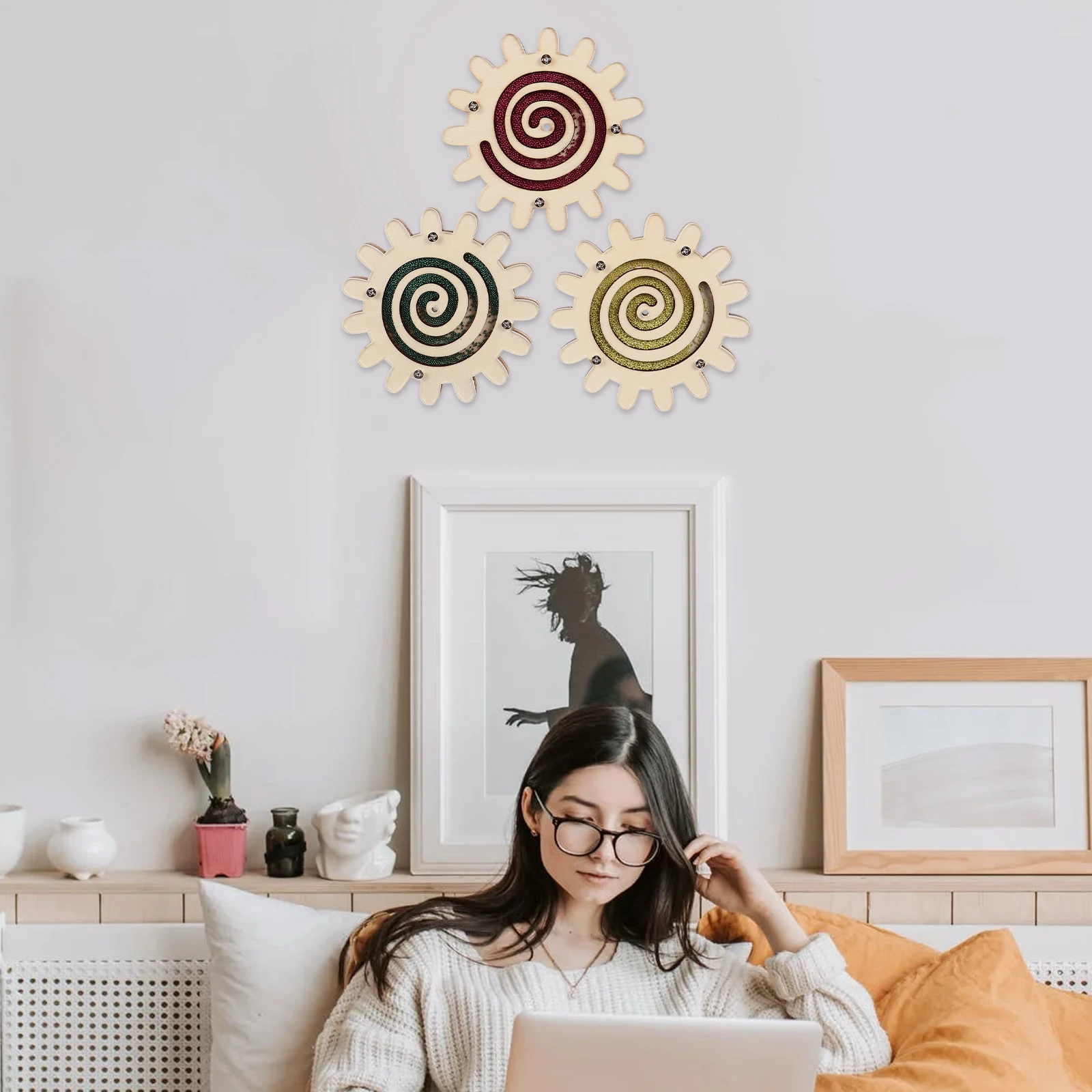 

3 Pcs Wood Slice Crafts Blank Wooden Doodle Accessories DIY Decoration Unfinished nament Kids Project Safe Smooth