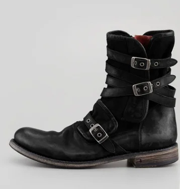 Medieval Pirate Cosplay Short Boots Vintage Punk Renaissance Stage Cosplay Fashion Footwear Round Toe Zipper Thick Heel Shoes