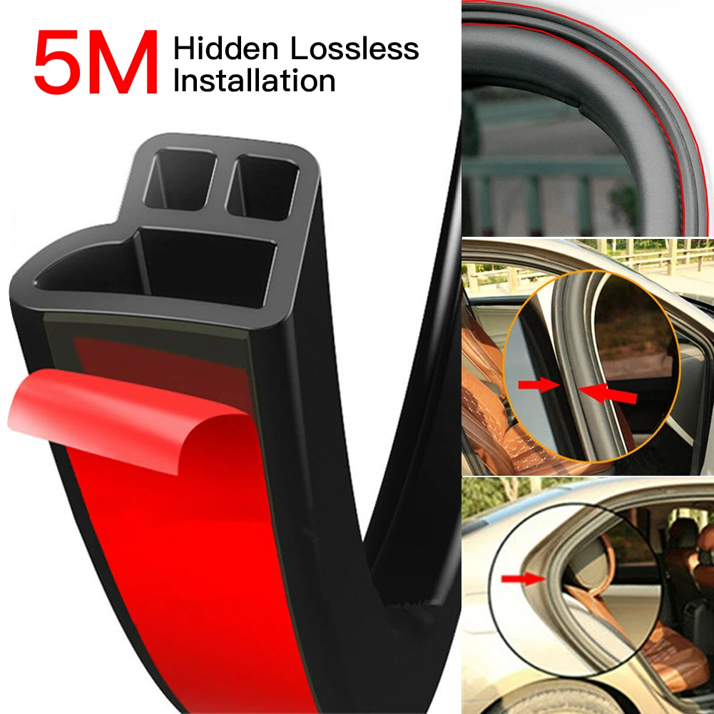 1Pcs 5M L Shape Seal Strip Car Door Hood Trunk Trim Edge Moulding Rubber Weatherstrip Weatherstrip Trim Edge Fast delivery