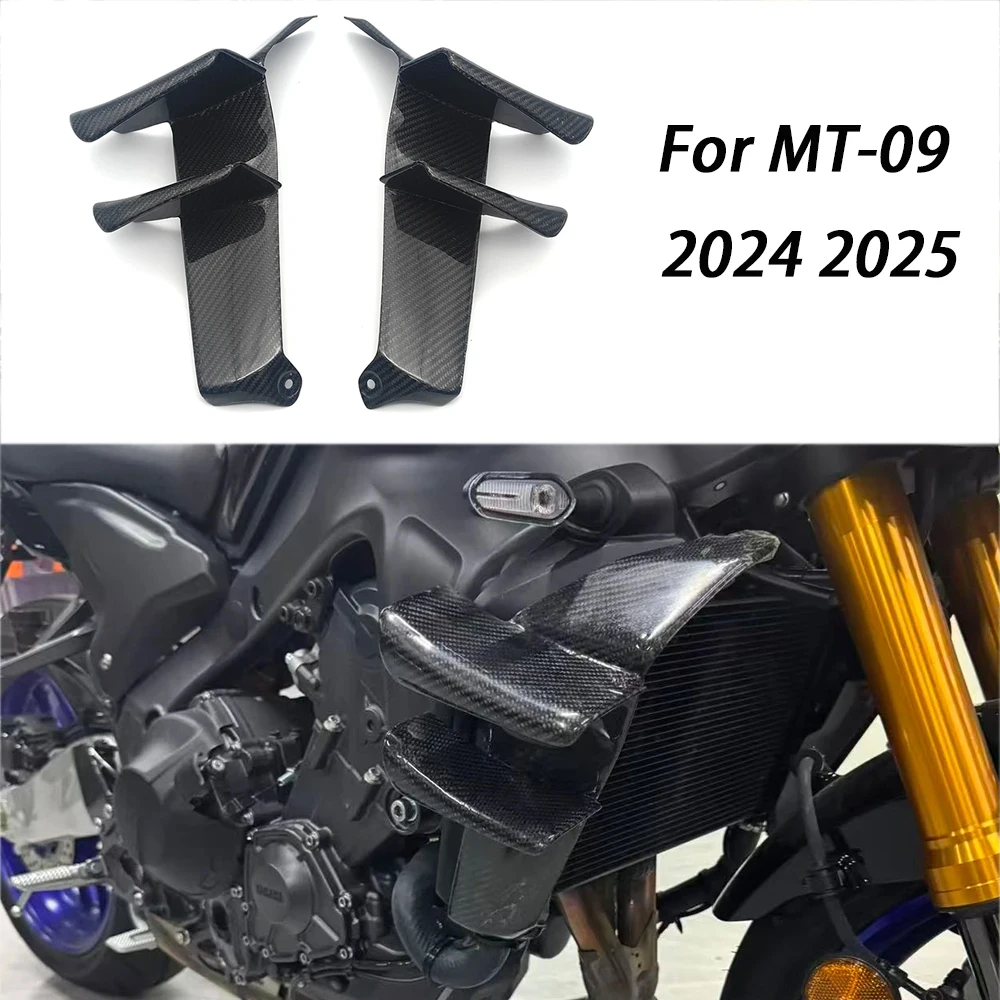 Motorcycle Carbon Fiber Side Deflector Spoilers Winglet Fixed Wing Fairing For Yamaha MT09 MT-09 SP 2024 2025