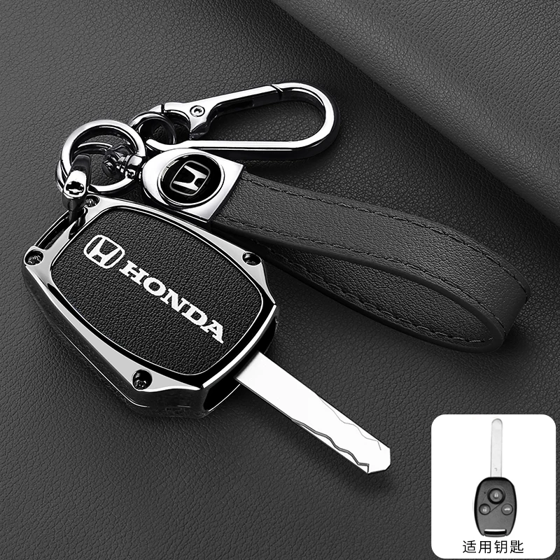 Funda de cuero de aleación de Zinc para llave de coche, carcasa para Honda CR-V Civic Insight Fit SRV FRV Chord 7 Jazz Gr8 150 R, accesorio para motocicleta