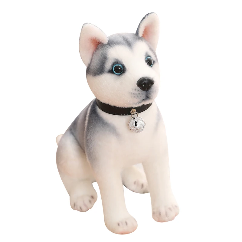 Brinquedo de pelúcia de cachorro husky realista macio recheado animal travesseiro boneca presente perfeito para crianças meninas