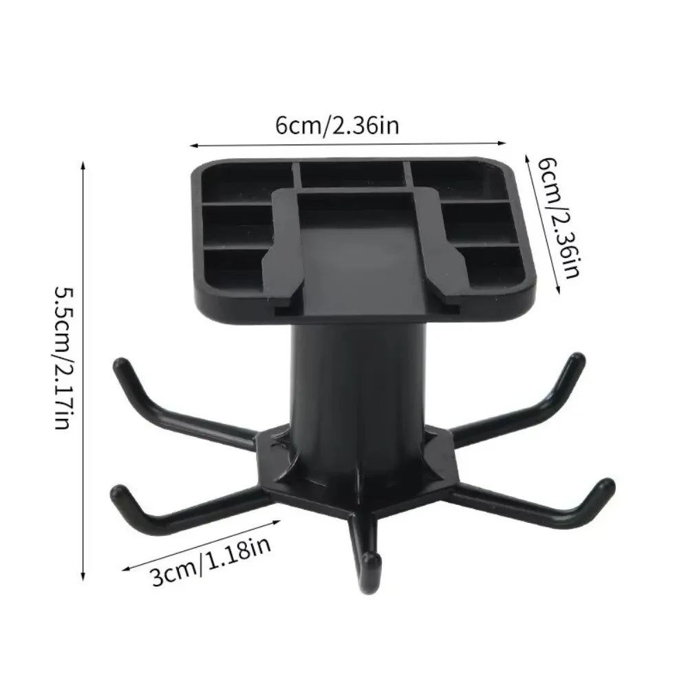رف تخزين دوار 360 درجة، 6 مخالب، أرفف متعددة الوظائف لتوفير المساحة، خطافات مثبتة على الحائط