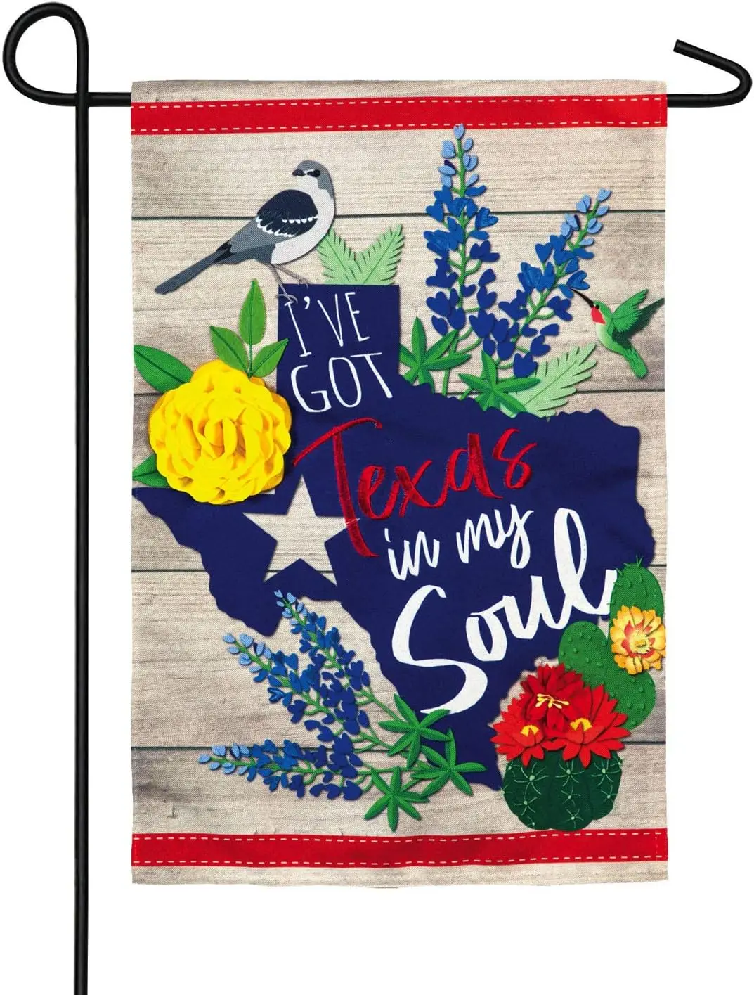 Evergreen Flag Texas in My Soul Linen Garden Flag | Texas State Garden Flag for outside 12x18 Double Sided | Small House Flag fo