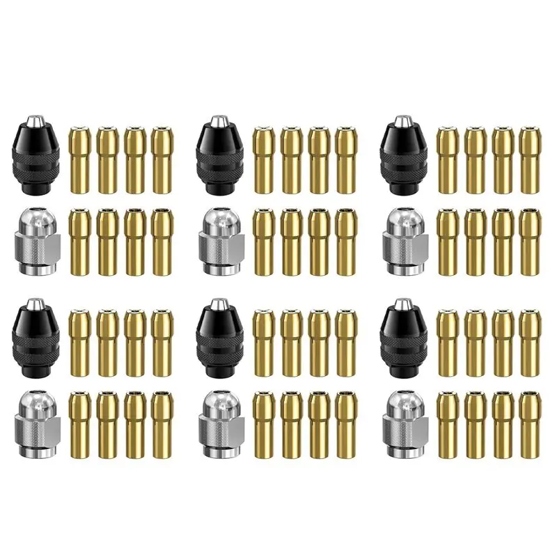 

A84E-60X Drill Chuck Collet Set For Dremel,1/32Inch To 1/8Inch Replacement 4486 Keyless Bit With Rotary Drill Nut Set