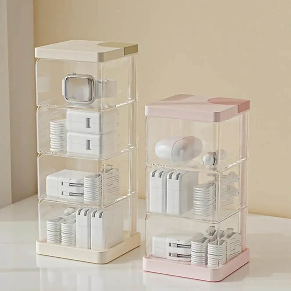 Rotating Storage Container Multi-layer Transparent Cosmetic Storage Box for Beauty Eggs Powder Puffs Breathable Moisture-proof