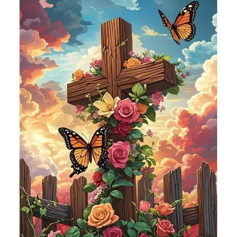 

GATYZTORY Butterfly Painting By Numbers Wall Art Picture Paint Animal Painting Numbers Hand Painting Pictures By Numbers