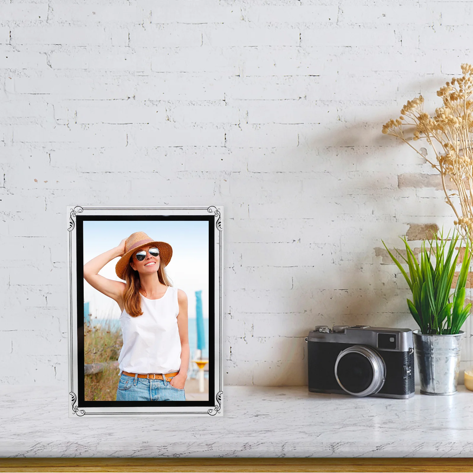 

Transparent Glass Desktop Photo Frame Office Certificate Stand Clear Picture Frame Poster Display Holder Suitable for Home