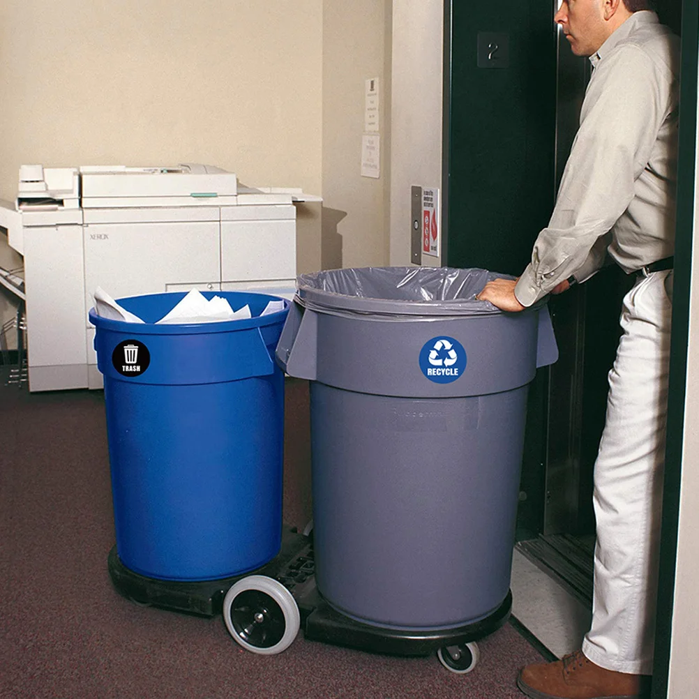 1 مجموعة ملصقات فرز القمامة 6 أوراق ملصقات للتسمية لسلة المهملات سلة المهملات تصنيف تذكير الشارات مجلد العلامات