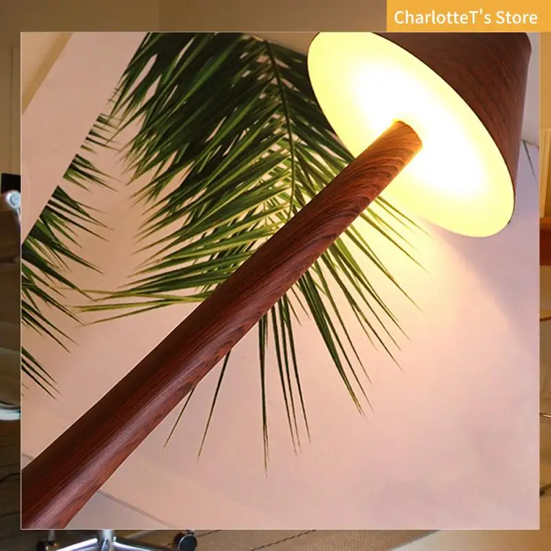 

Restaurant Table Lamp Bedroom Night Light Dimming Touch Imitation Wood Grain LED Night Light-ABLI