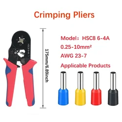 300/700/1200pcs Wire Ferrule Sleeves Tubular Connectors Terminals Assortment Hand Tools HSC8 6-4A 0.25-10mm² Crimping Pliers Kit