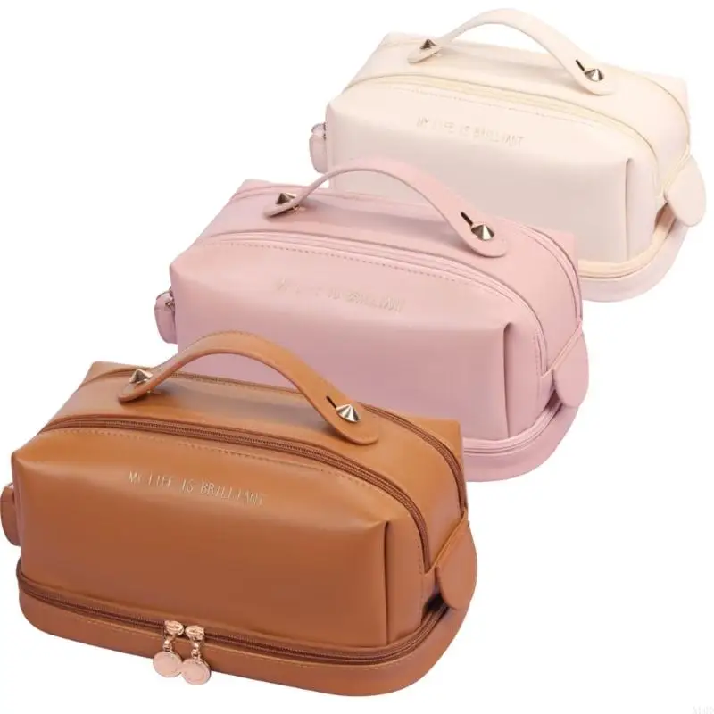 X90D Multifunctional Storage Makeup Bag PU Leather Travel Cosmetic Bags for Women