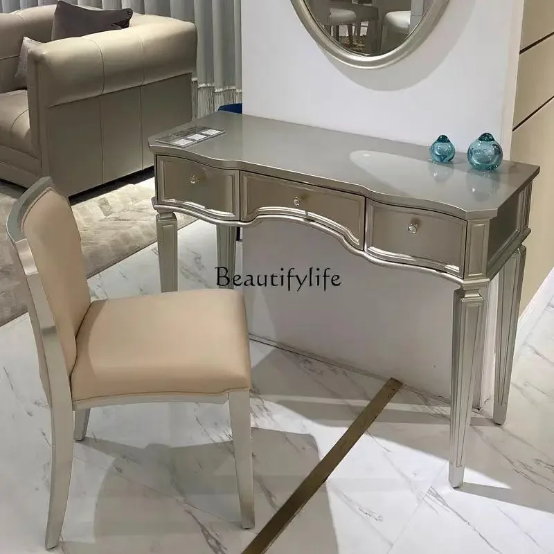 

yj19 American light luxury solid wood dresser simple modern small apartment desk