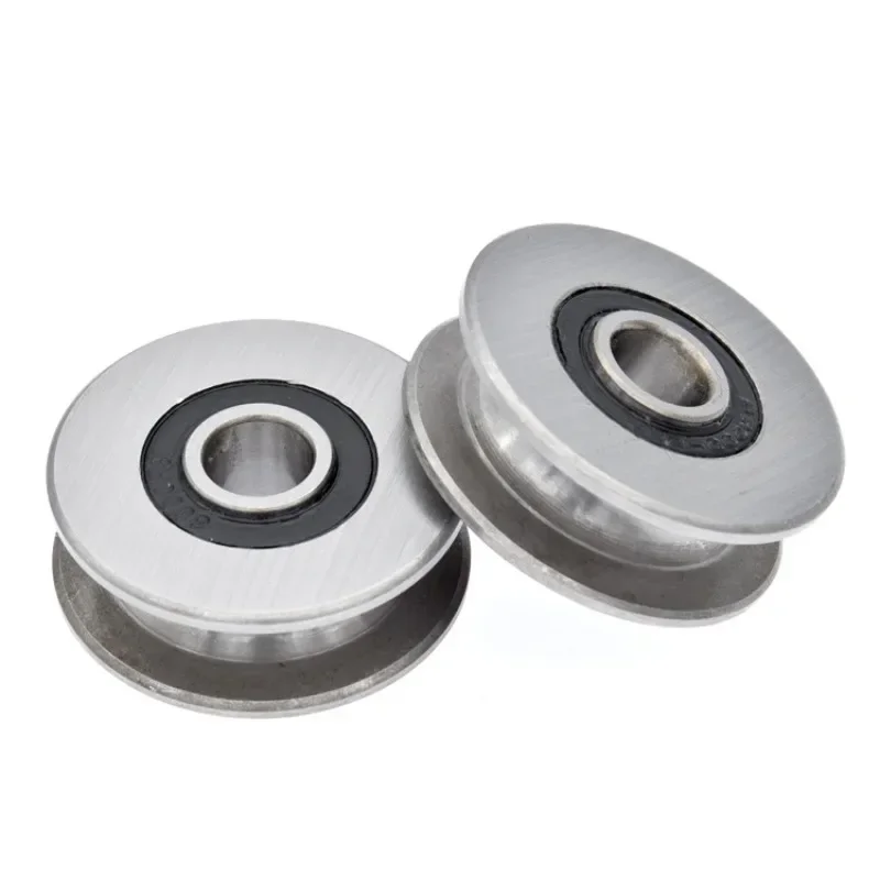 6*33*8mm Bracket Pulley Triangle Bracket L-shaped U-shaped Steel Wire Rope Groove Pulley Bearing Pulley Crossing Line