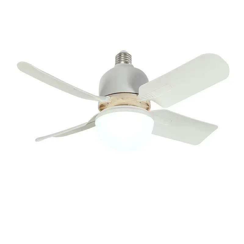 

Socket Fan Light - Small Ceiling Fan with Light and Remote, E26 plug in fan Light bulb 3 Fan Speeds Timer