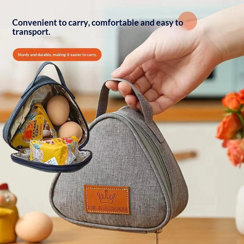 Portable Triangle Thermal Food Bag Multifunction Reusable Handheld Pouch For Onigiri Sandwich Egg Milk Breakfast