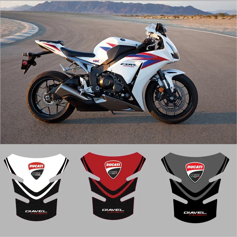 Fishbone Sticker 3D Fuel Tank Sticker for Ducati DIAVEL Motorcycle Decorative Resin Decal Waterproof Sunscreen Sticker 3d Moto