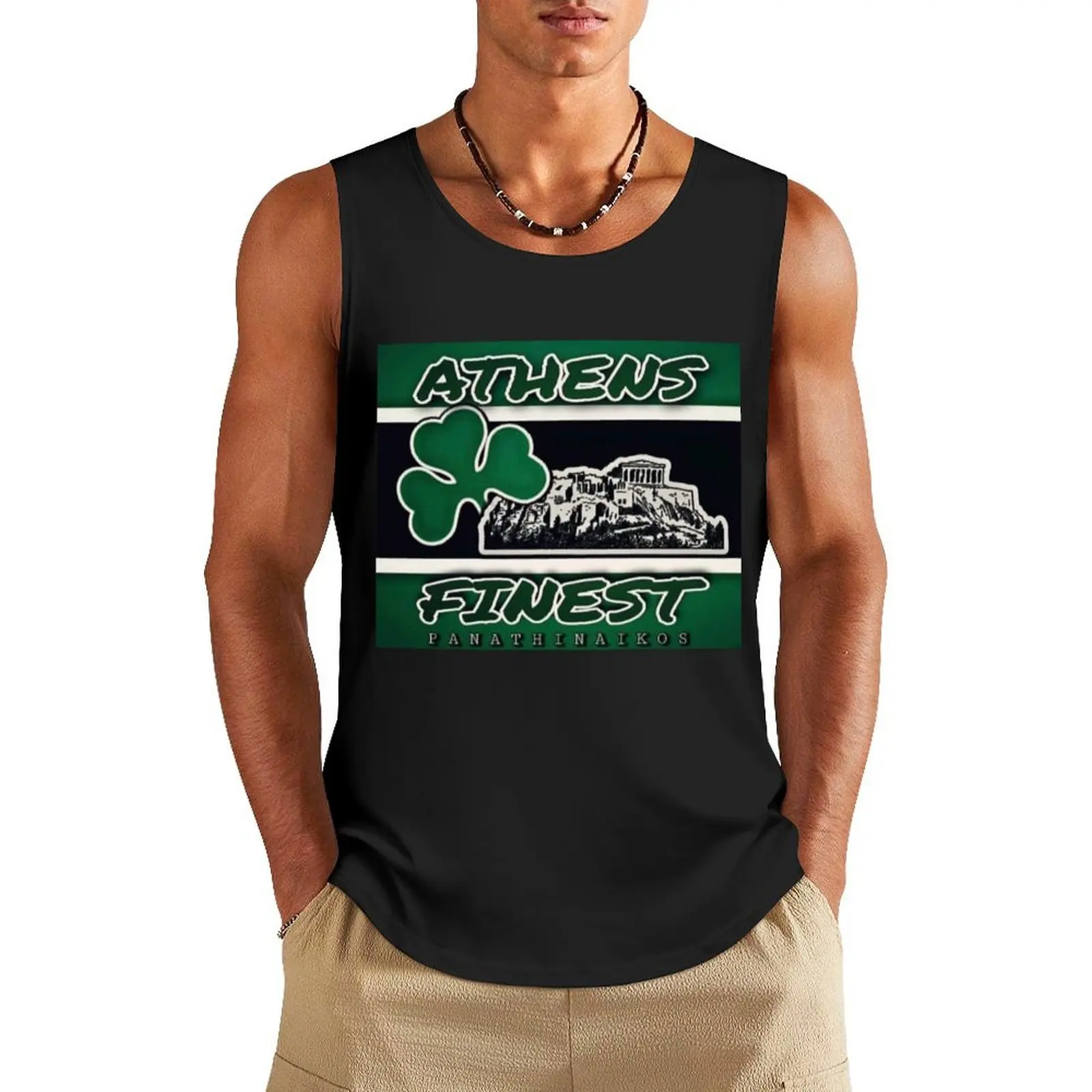 

Panathinaikos Football Club Gate~13 Tank Top clothing men Men's clothing brands gym t-shirts man