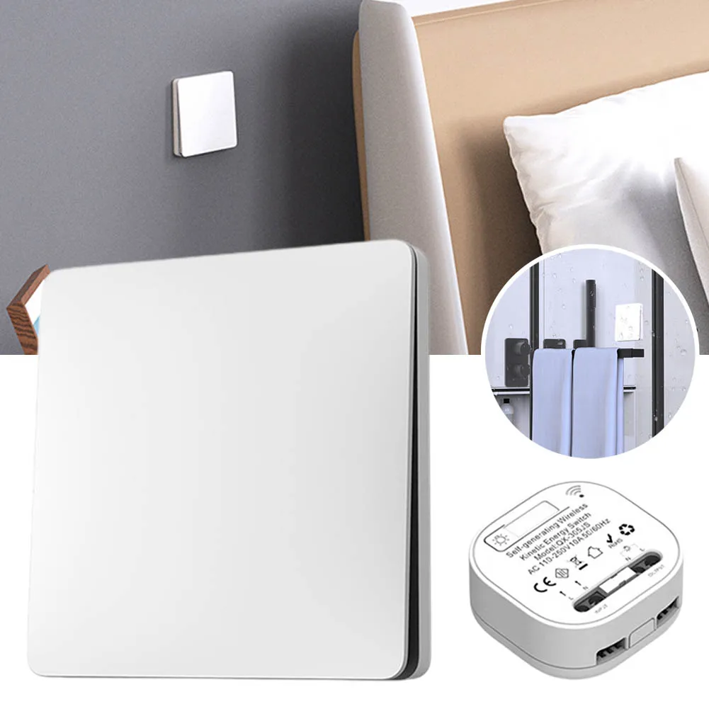 Wireless Light Switch Receiver Set Battery-Free Self-Powered Wall Control 433MHz RF Remote Switch Receiver For Home Lighting
