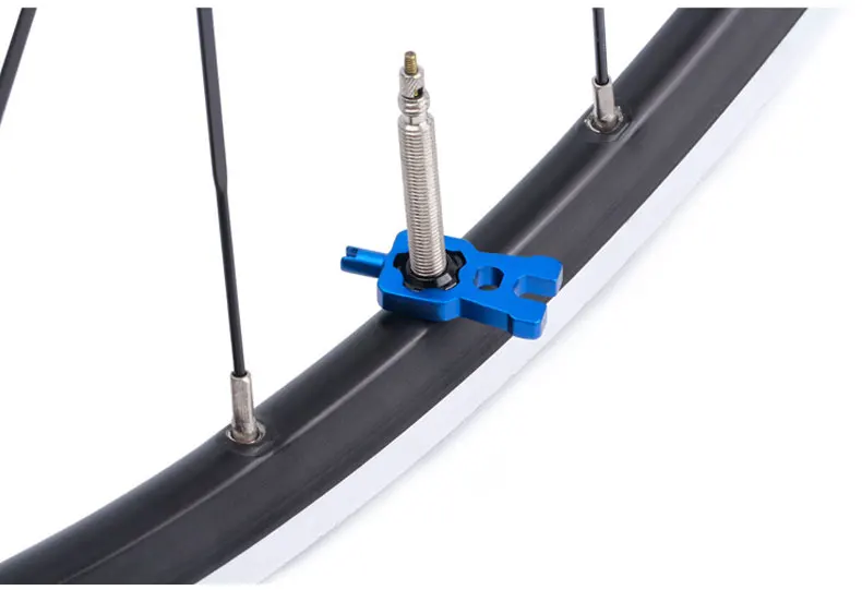 Fahrradventilwerkzeug Schrader Presta Kernschlüssel A/V Nipper Spanner F/V Extender Überholung Installation Service Eloxiertes Alaun. Legierung – Detail 10