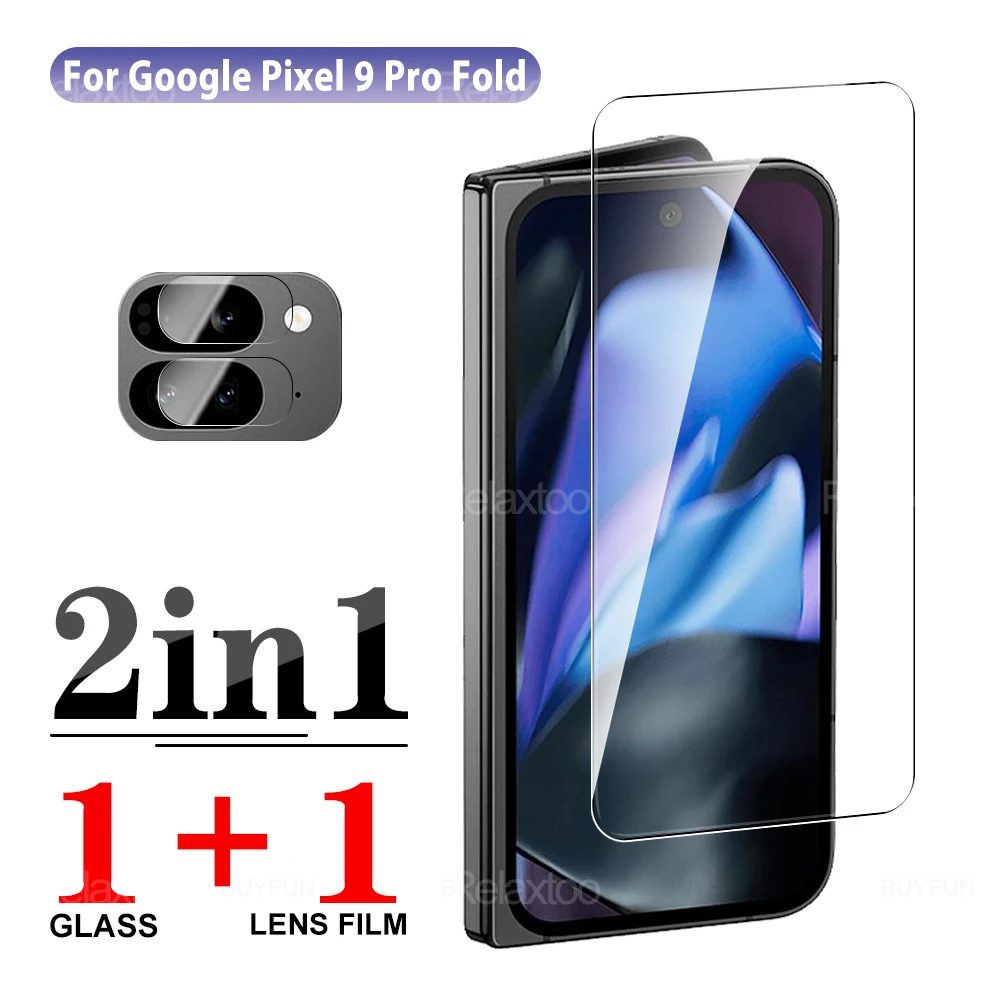 2in1 Tempered Glass For Google Pixel 9 Pro Fold Back screen protector Pixel9 9 ProFold 9Pro Fold 9ProFold Camera protective film