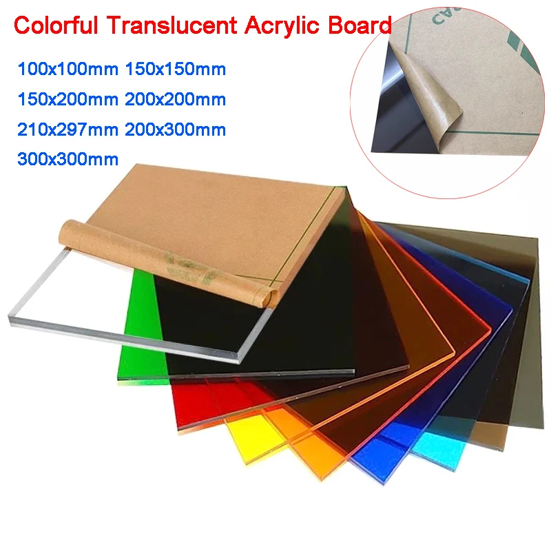 

1Pcs Thick 3mm 5mm 8mm Colorful Transparent Acrylic Plate PMMA Plexiglass Plastic Plate DIY Display Projects Wedding&Home Decor