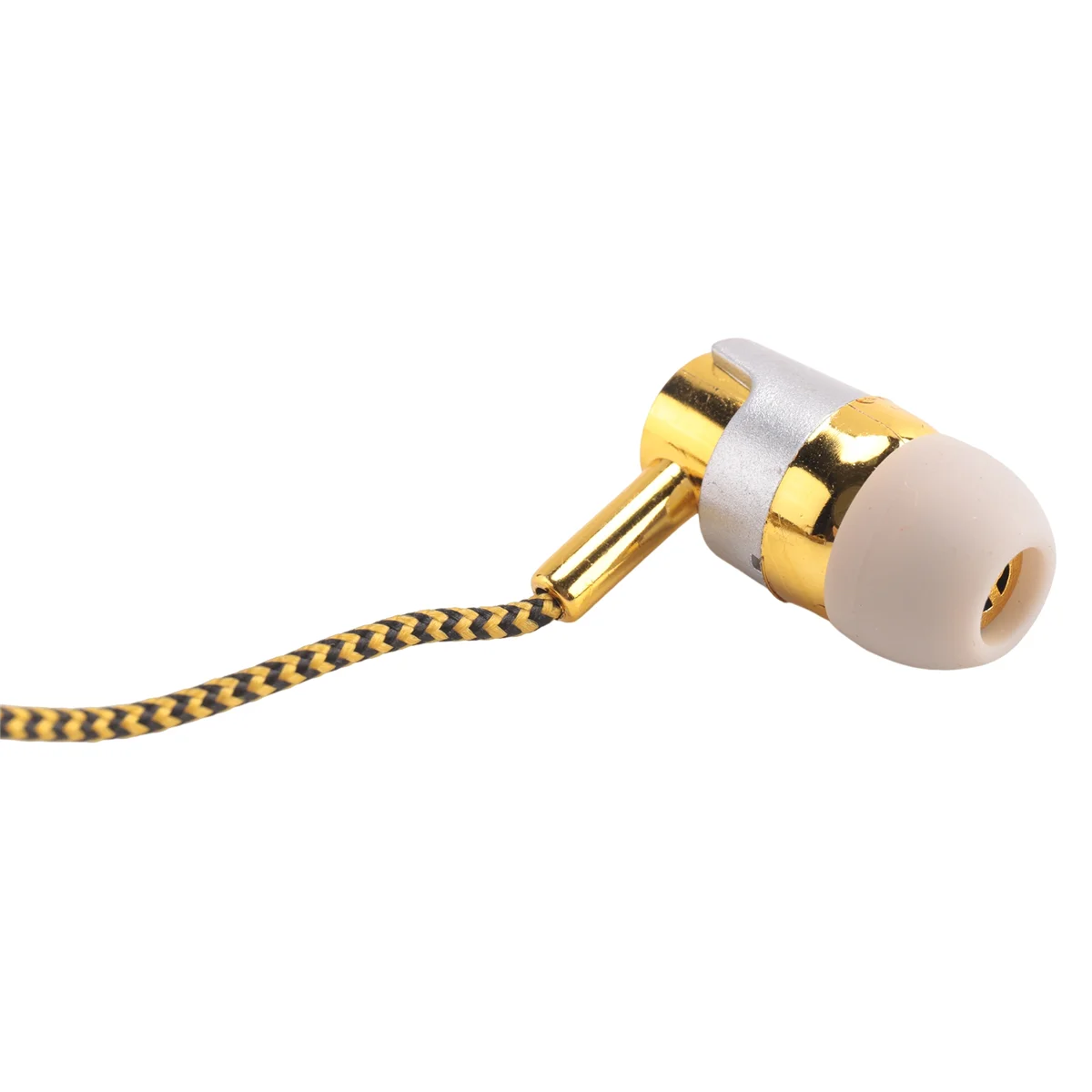 ABNP H-169 3.5mm MP3 MP4 Wiring Subwoofer Braided Cord, Headphones with Wheat Wire Control(Golden)