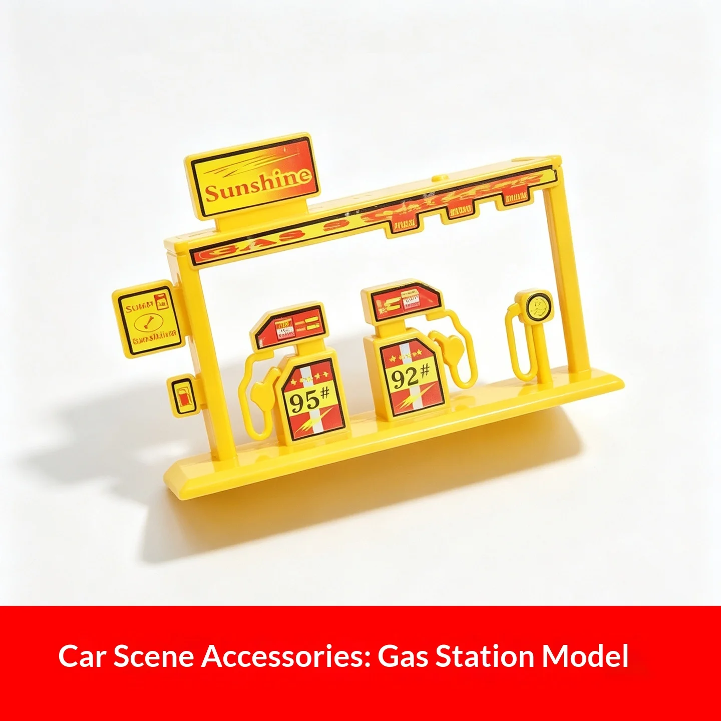 2pcs Simulated Plastic Gas Station Ornament, Matching Gas Station Model for Toy Car Scenes, Sand Table Accessory for Kids Toys