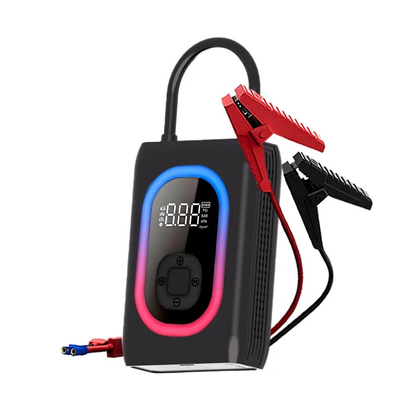 RICH AGE AP06 12000mAh High Rate Lithium Battery 12-16V Portable Emergency Jump Starter and Air Pump Compressor Tire Inflator