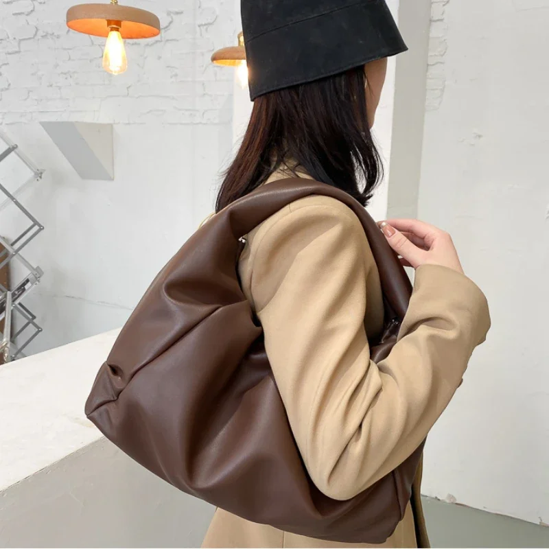 Top Handle Bags For Women Genuine Soft Leather Hand Bag Female New Clutch Purses Ladies Dumpling Shoulder Bag Large Pouch