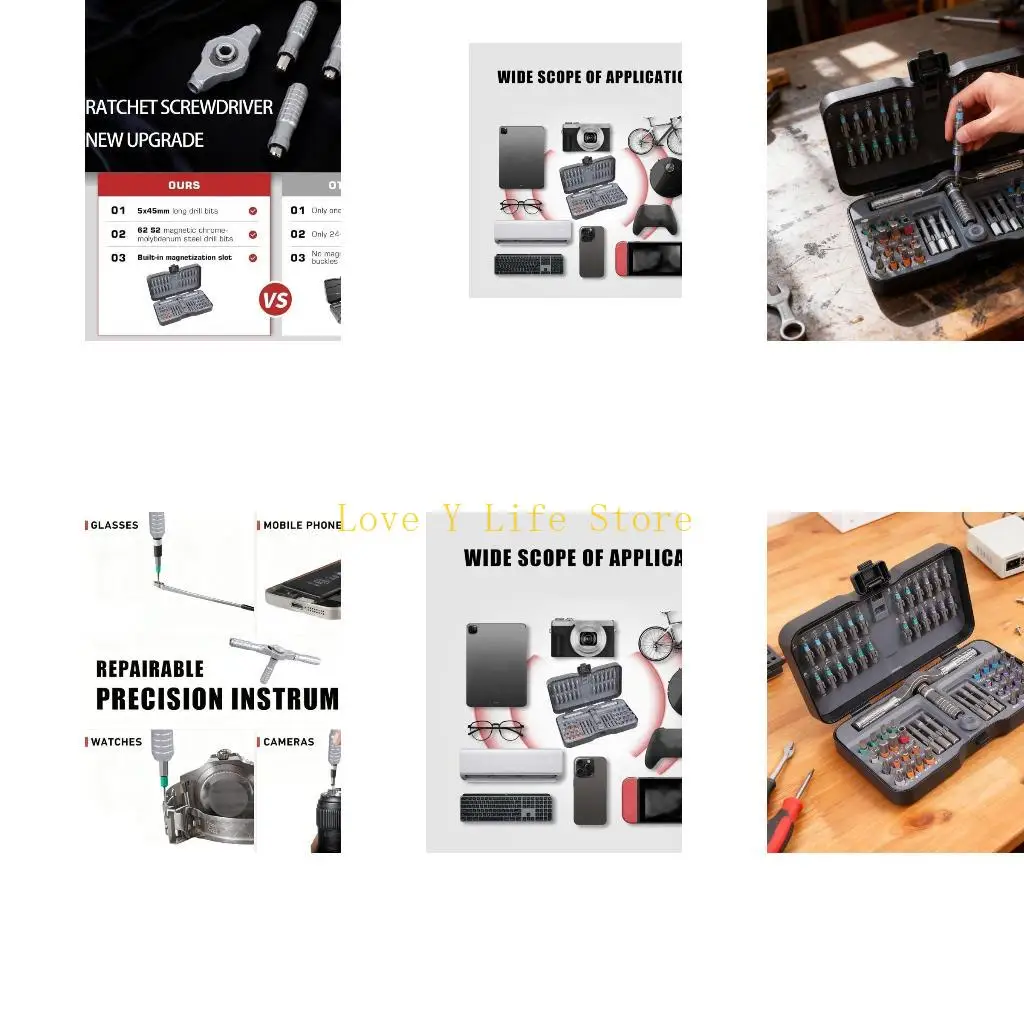 

L74C Подробная группа отверток из 66 предметов с магнитным наконечником, набор магнитных отверток 66 в 1 для ремонта герметичных