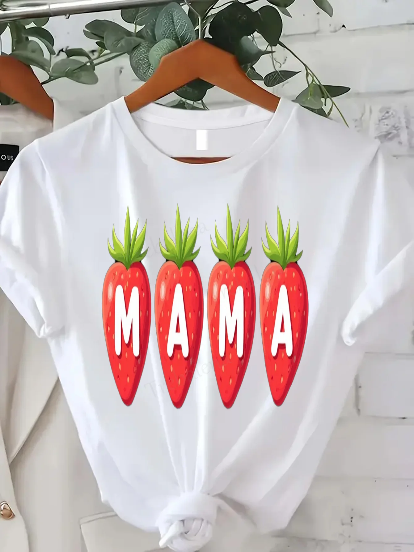 Women T-shirt Strawberry Mama T-Shirt - Cute & Sexy Women's Summer Top, Fun Mother's Day Gift