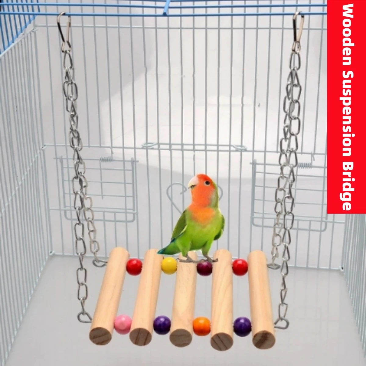 1Pc Pet Birds Climbing Ladders Perch Durable Parrots Peonies Gnawing Cage Hanging Cloud Ladders for Birds Swing Chewing Enjoying